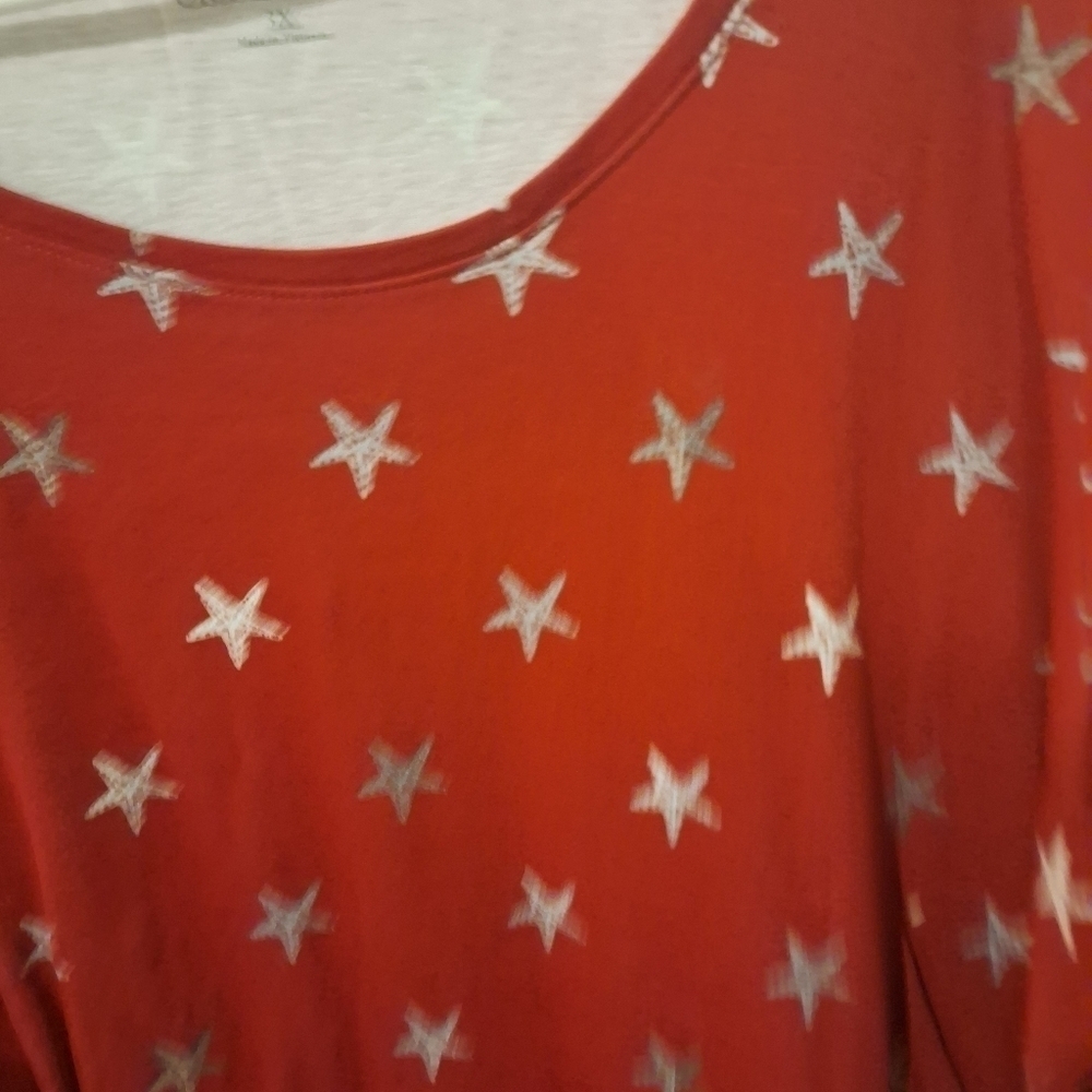 Croft & Barrow Plus Size Red Star T-Shirt 3XL - Picture 2 of 3